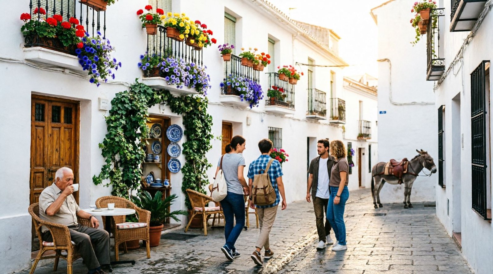 Whitewashed street in Mijas Pueblo
