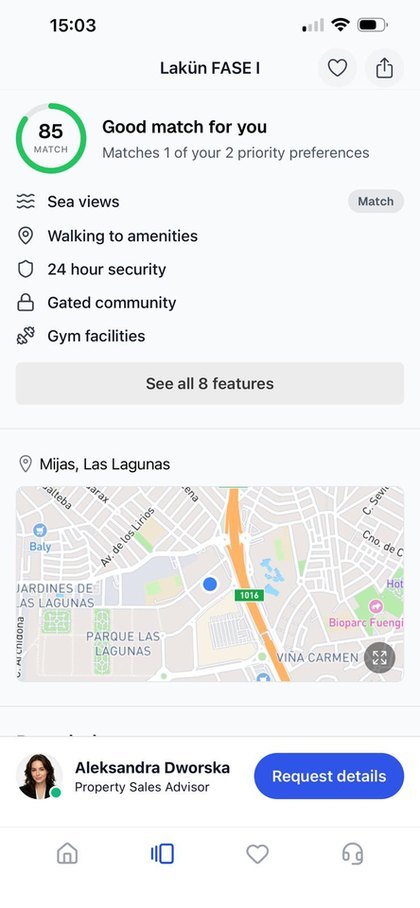 Mosaic Select match details and location map